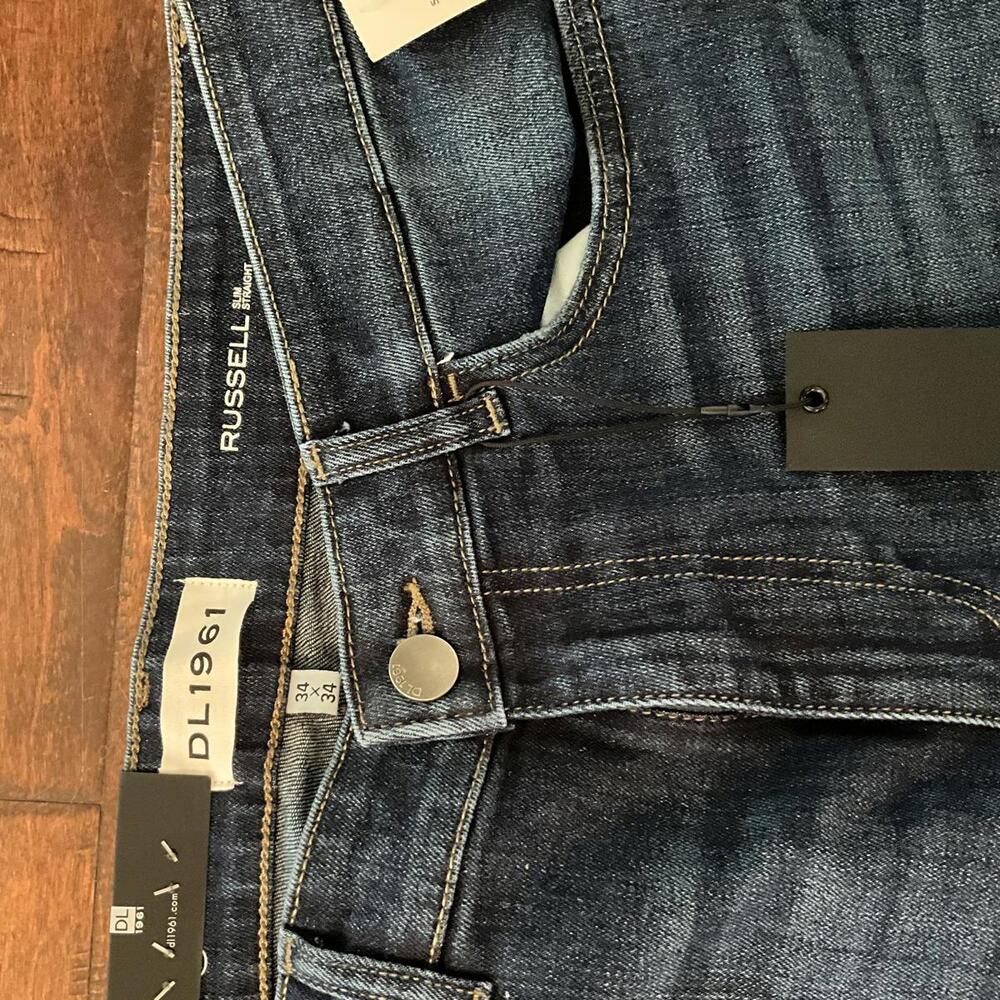 Russell Denim DL1961 Dark Wash Jeans 34x34 NWT - Picture 4 of 5